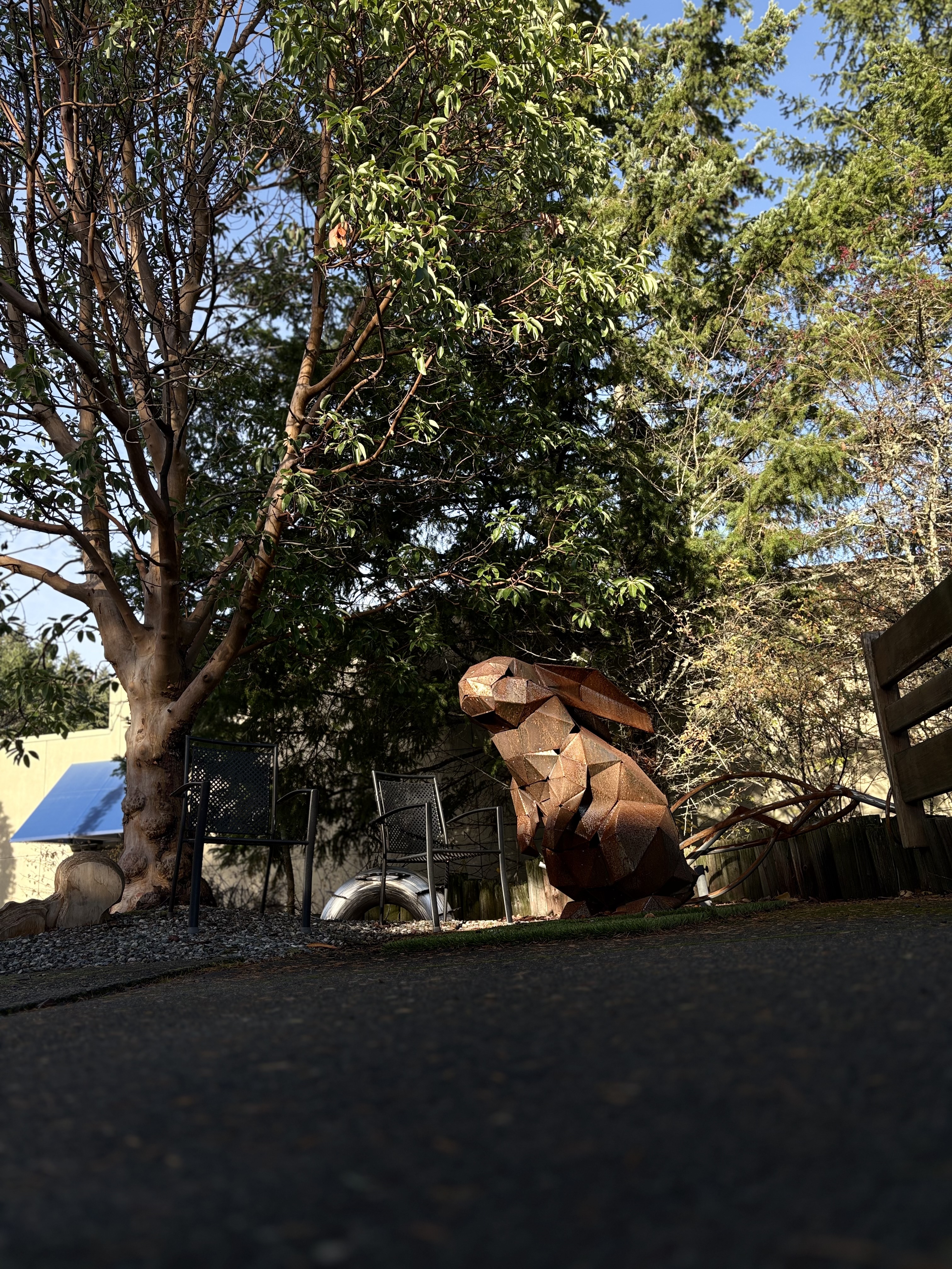 a bynny sculpture at VIU