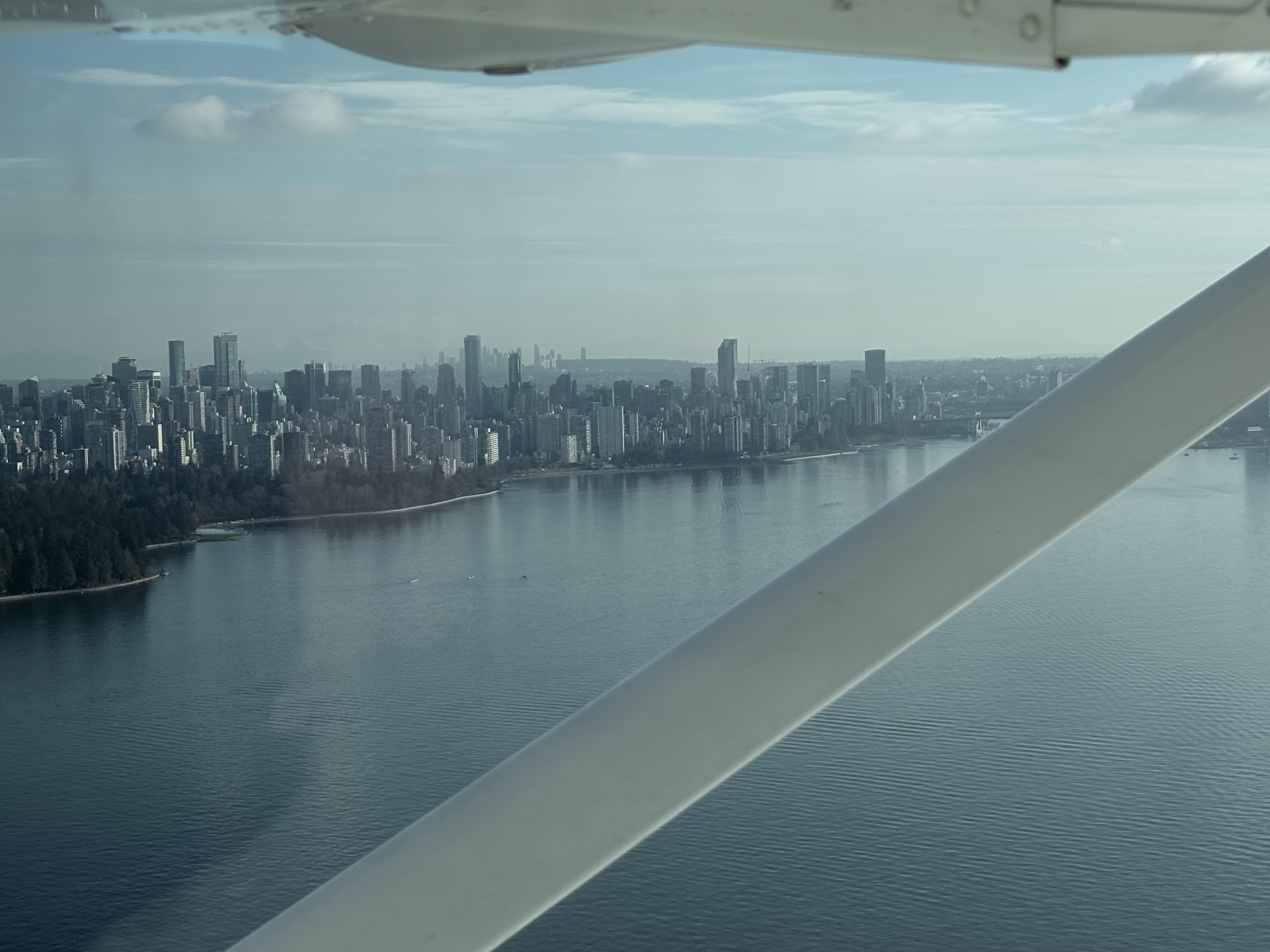 seaplane approaching vancouver